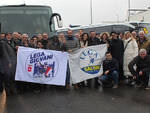 Il gruppo di Piacentini che ha raggiunto Modena per il comizio di Salvini
