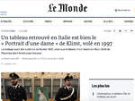 La notizia del Klimt riportata su "Le Monde"