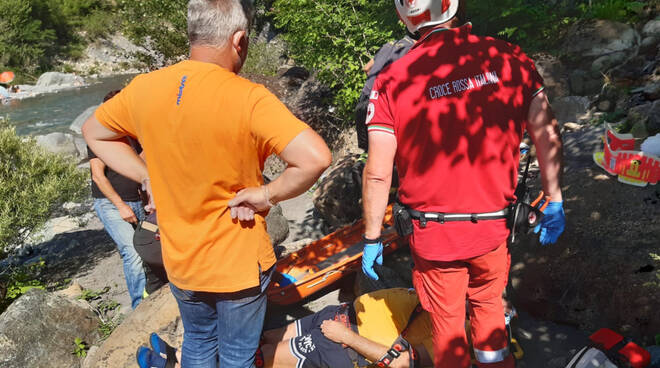 Soccorsi in Trebbia a Ponte Organasco