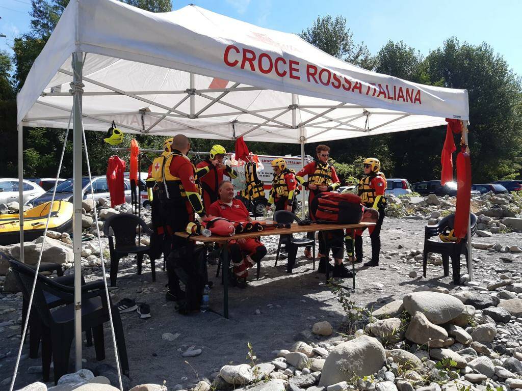 Esercitazione della Croce Rossa in Trebbia