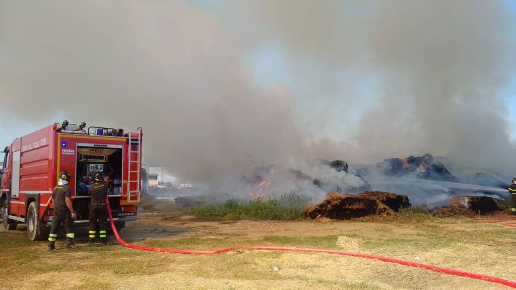 Incendio azienda agricola Borgonovo