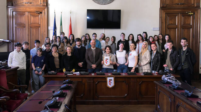 Studenti di Sarajevo in Municipio (foto Del Papa)