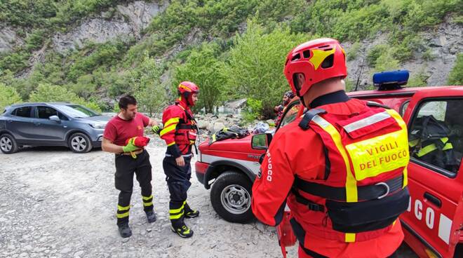 cadavere in Trebbia vigili del fuoco