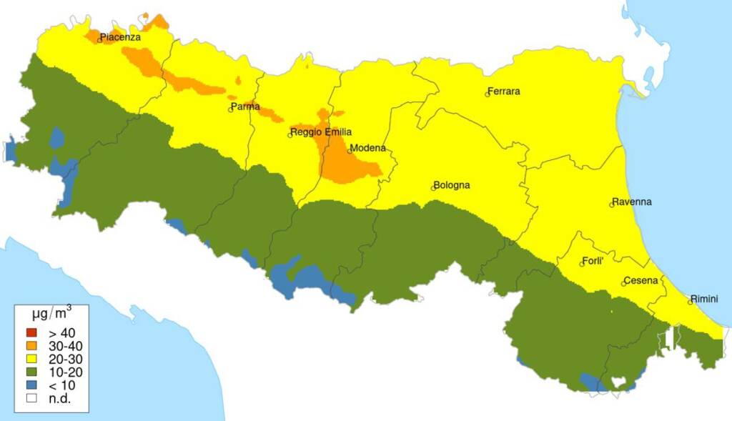 pm10 concentrazione media annuale 2022