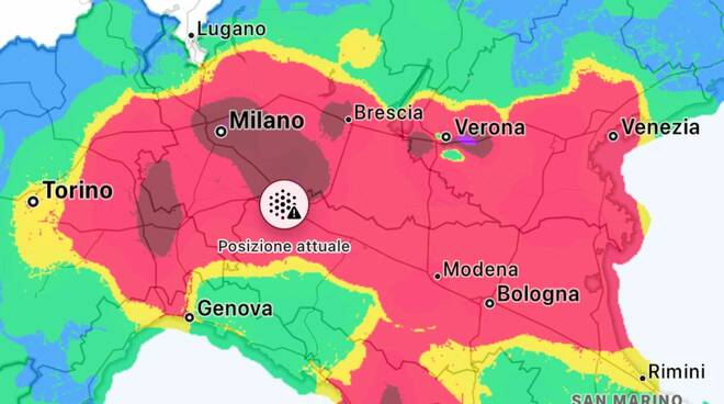 Inquinamento dell'aria, la mappa dell'Italia e della Pianura Padana