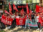 La mobilitazione davanti alla Bosch